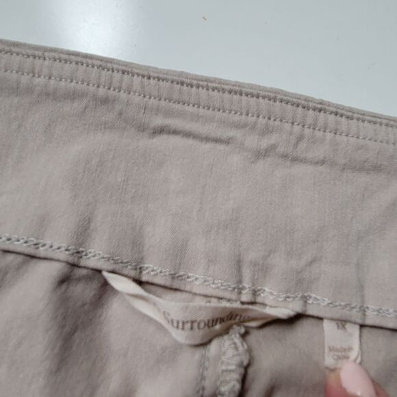 1X SOFT SURROUNDINGS KHAKI TAN MOTO PULL ON COMFORT NEUTRAL SUMMER PANTS - Picture 5 of 8